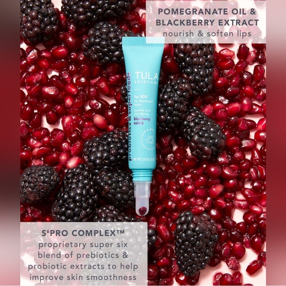 🆕TULA Lip SOS BlackBerry Velvet Lip Treatment Gloss - Picture 3 of 15